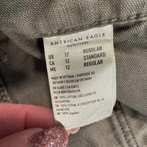 American Eagle Green Fatigue Baker Utility Pants Size 12 - Picture 7 of 8